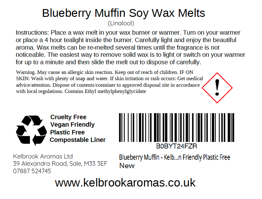 Blueberry Muffin Highly Scented Soy Wax Melts – 16 pack