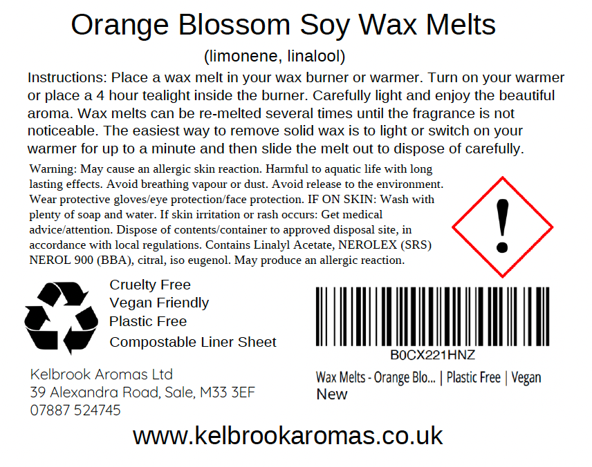 Orange Blossom - Highly Scented Soy Wax Melts – 16 pack