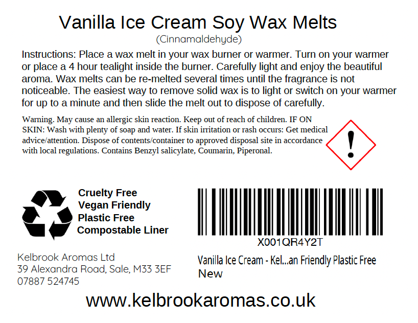 Vanilla Ice Cream Scented Soy Wax Melts – 16 pack