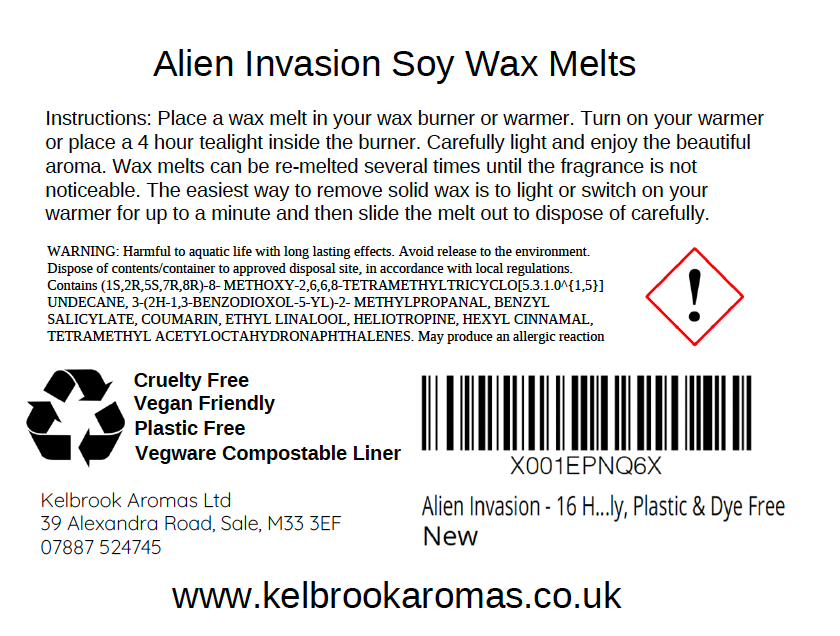 Alien Invasion Highly Scented Soy Wax Melts – 16 pack