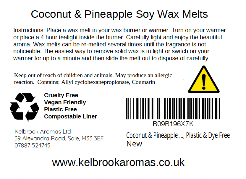 Coconut & Pineapple Scented Soy Wax Melts – 16 pack