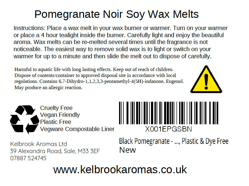 Pomegranate Noir Scented Soy Wax Melts – 16 pack