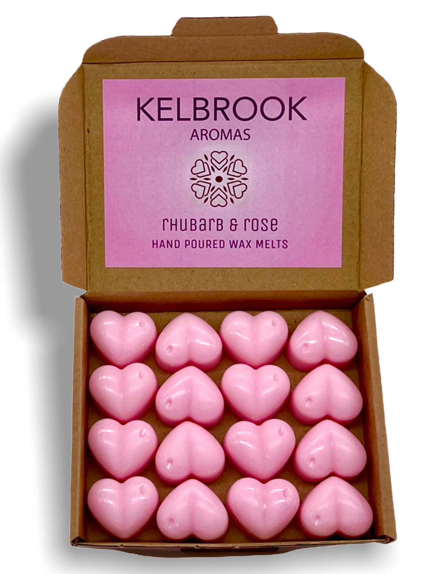 Rhubarb & Rose Scented Soy Wax Melts – 16 pack